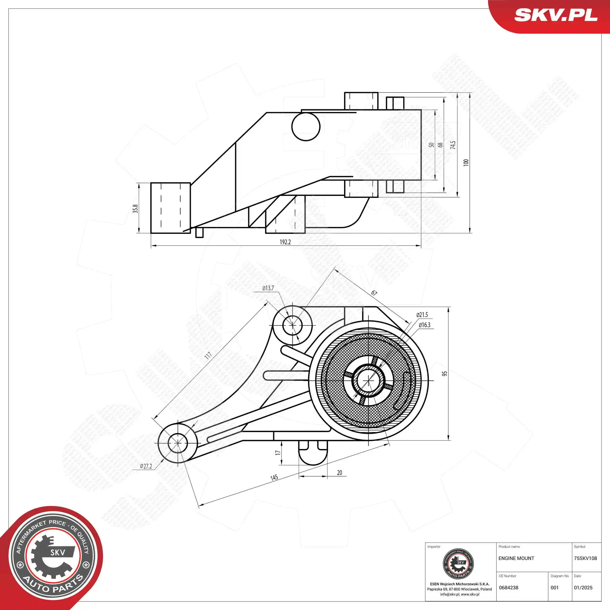 Mounting, engine